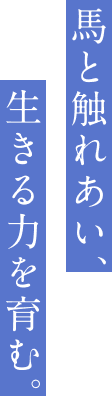 馬と触れ合い、生きる力を育む