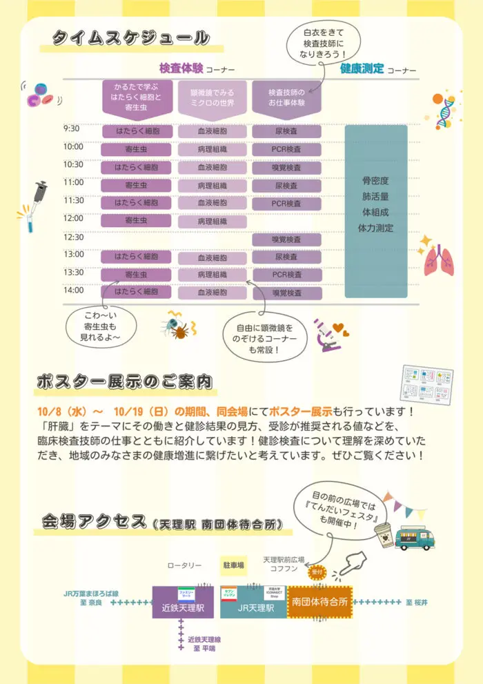 天理大学創立百周年記念事業 まちの保健室「3世代が楽しめる検査展