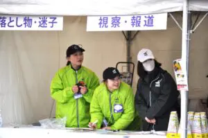 奈良マラソン2025のイベント会場などで天理大学の学生が